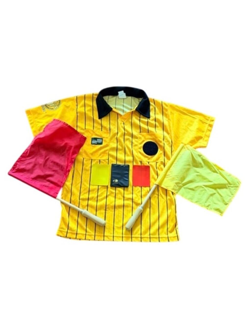Official Sports International USSF Soccer Referee Jersey M Flags Cards Wallet